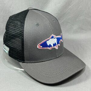 Rep Your Water Wyoming Snapback Hat Gray Trout Fishing Trucker Mesh Outdoor Mens